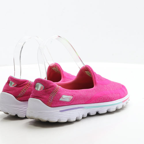 Skechers Womens Pink Polyester Flat UK 2 EUR 35 - Go walk