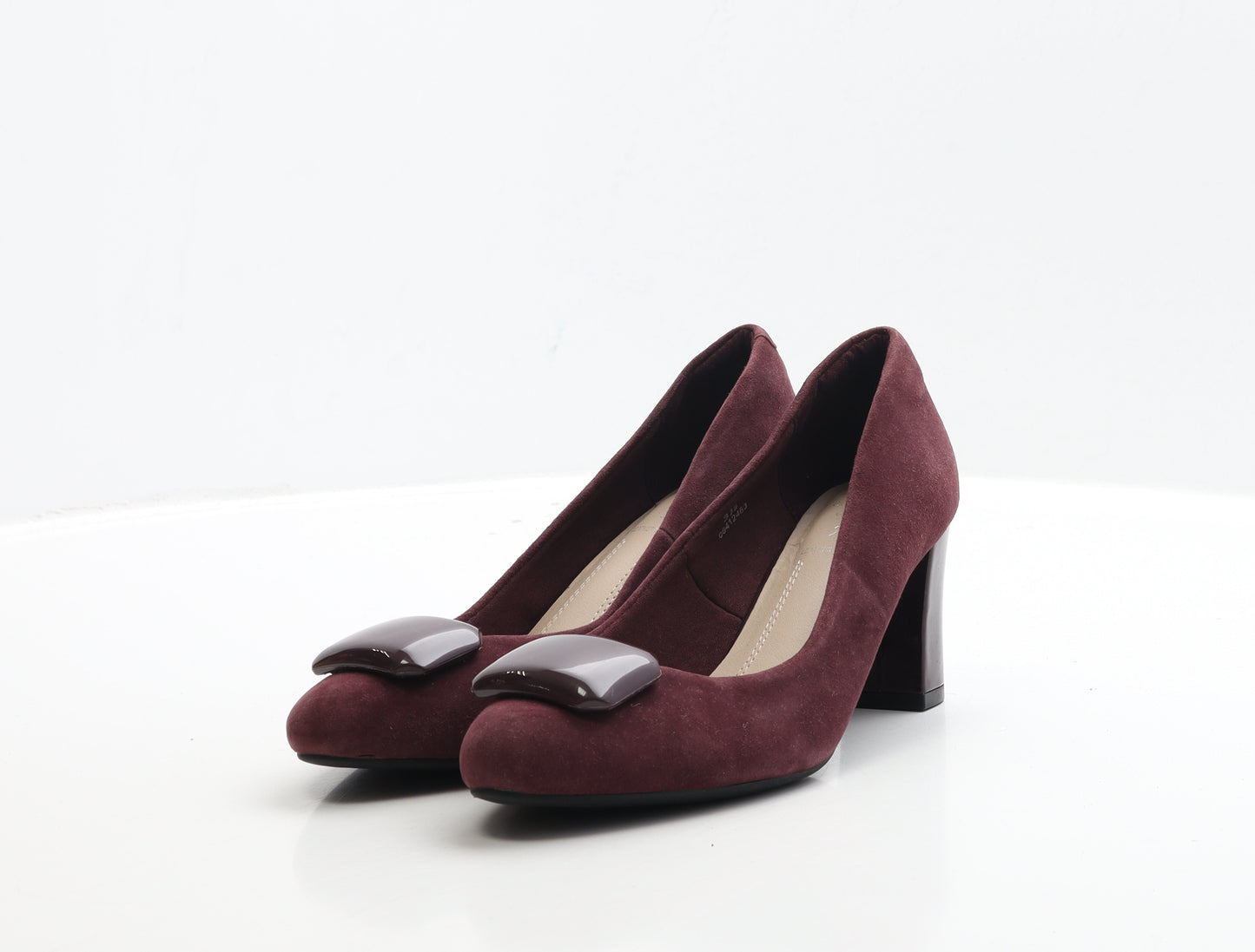 Marks and Spencer Womens Red Leather Court Heel UK 3.5 - Wide Fit