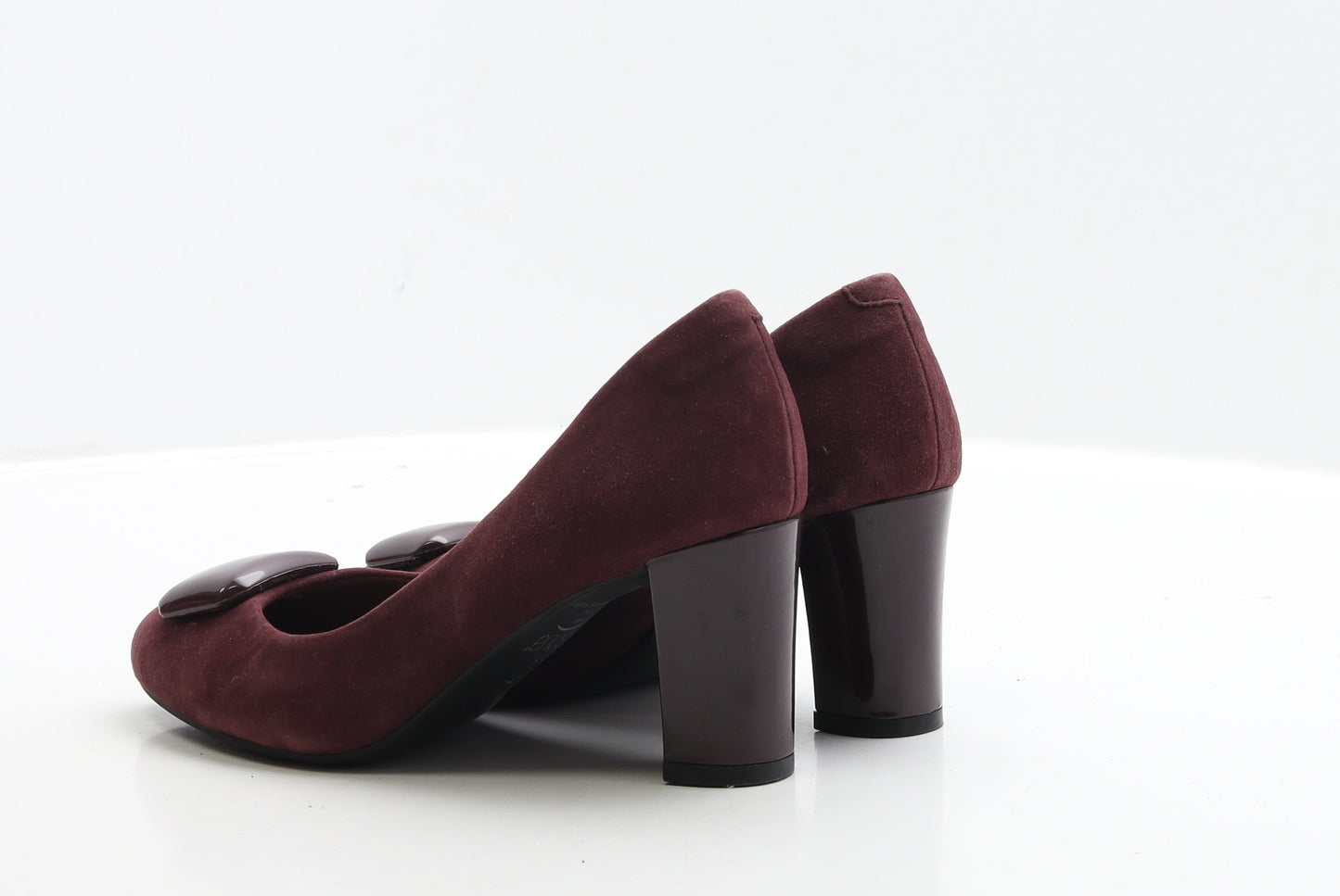 Marks and Spencer Womens Red Leather Court Heel UK 3.5 - Wide Fit