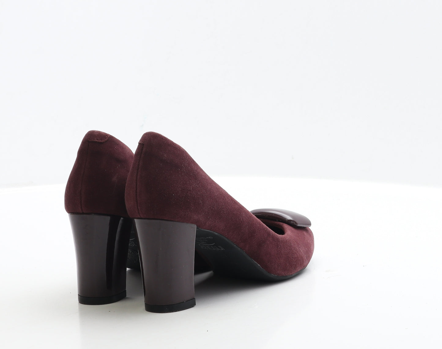 Marks and Spencer Womens Red Leather Court Heel UK 3.5 - Wide Fit