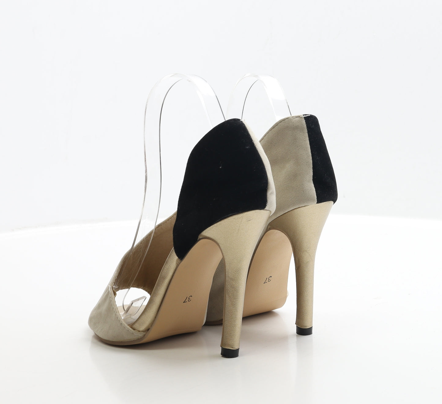Preworn Womens Beige Polyester Court Heel UK 4 EUR 37