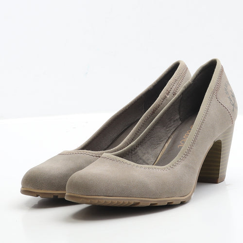 s.Oliver Womens Beige Faux Suede Court Heel UK 7 EUR 40
