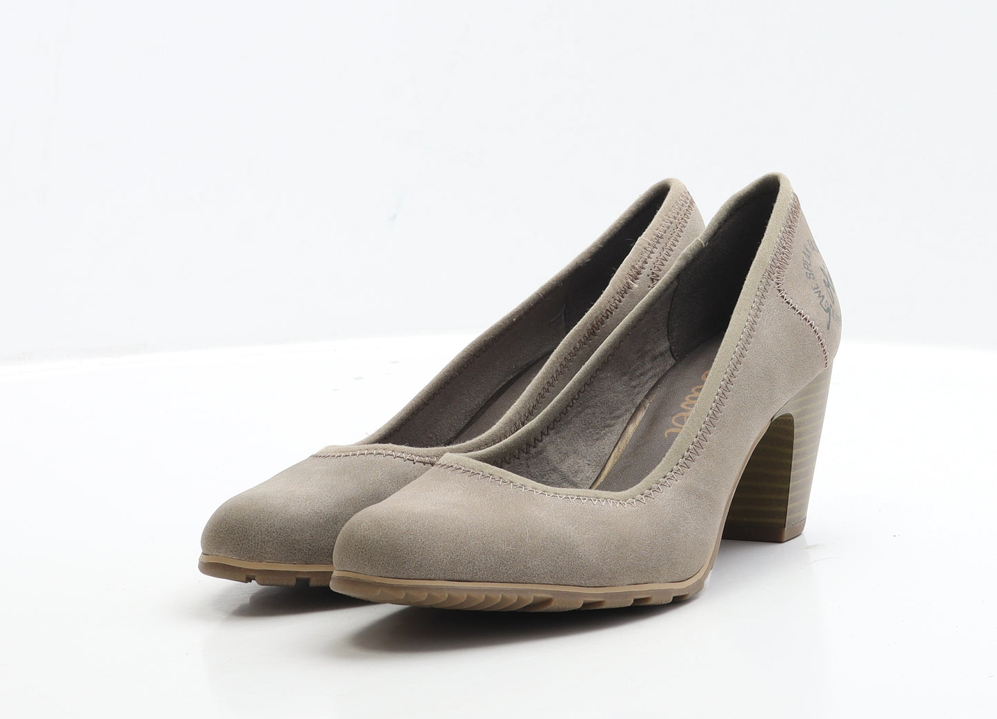 s.Oliver Womens Beige Faux Suede Court Heel UK 7 EUR 40
