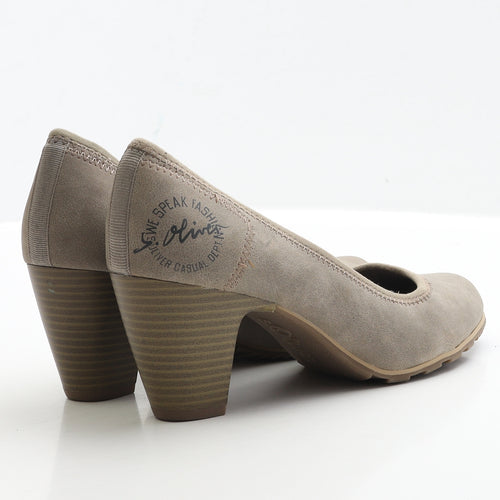 s.Oliver Womens Beige Faux Suede Court Heel UK 7 EUR 40
