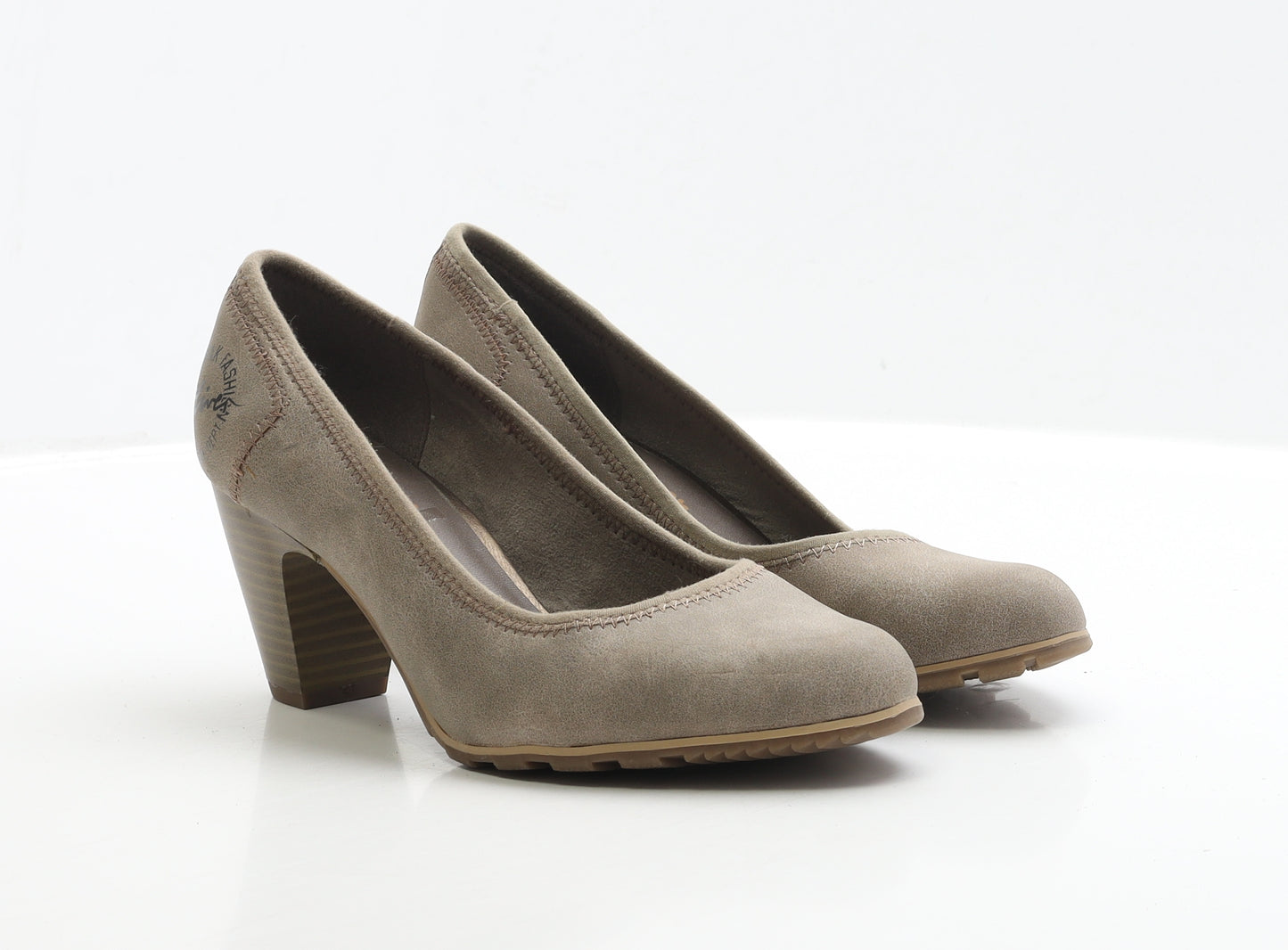 s.Oliver Womens Beige Faux Suede Court Heel UK 7 EUR 40