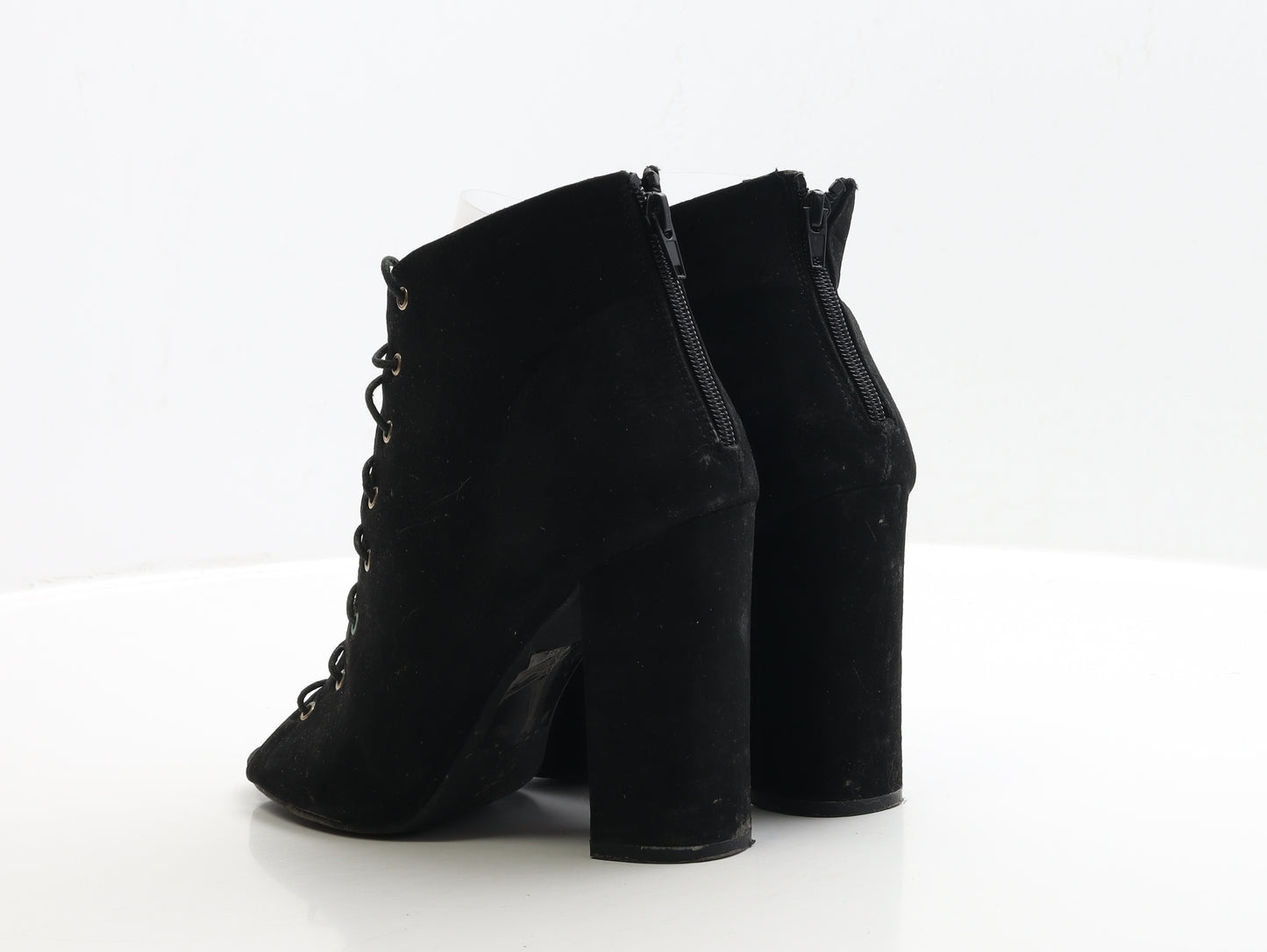 Atmosphere Womens Black Faux Suede Bootie Boot UK 6 EUR 39 - Lace up