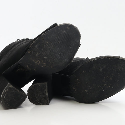 Atmosphere Womens Black Faux Suede Bootie Boot UK 6 EUR 39 - Lace up