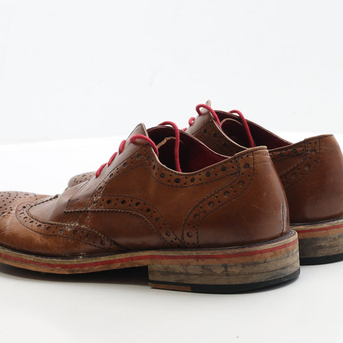 Justin Reece Mens Brown Faux Leather Brogue Dress UK 9 EUR 43