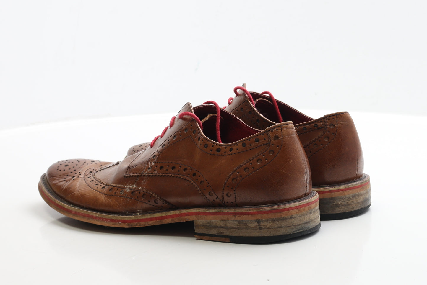 Justin Reece Mens Brown Faux Leather Brogue Dress UK 9 EUR 43