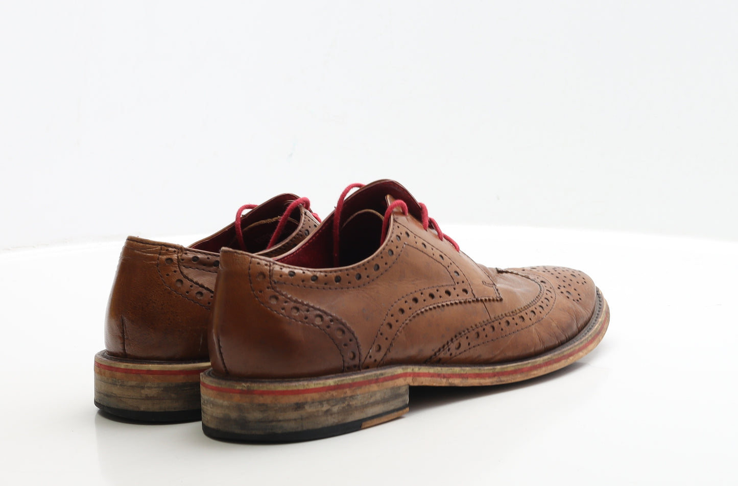 Justin Reece Mens Brown Faux Leather Brogue Dress UK 9 EUR 43