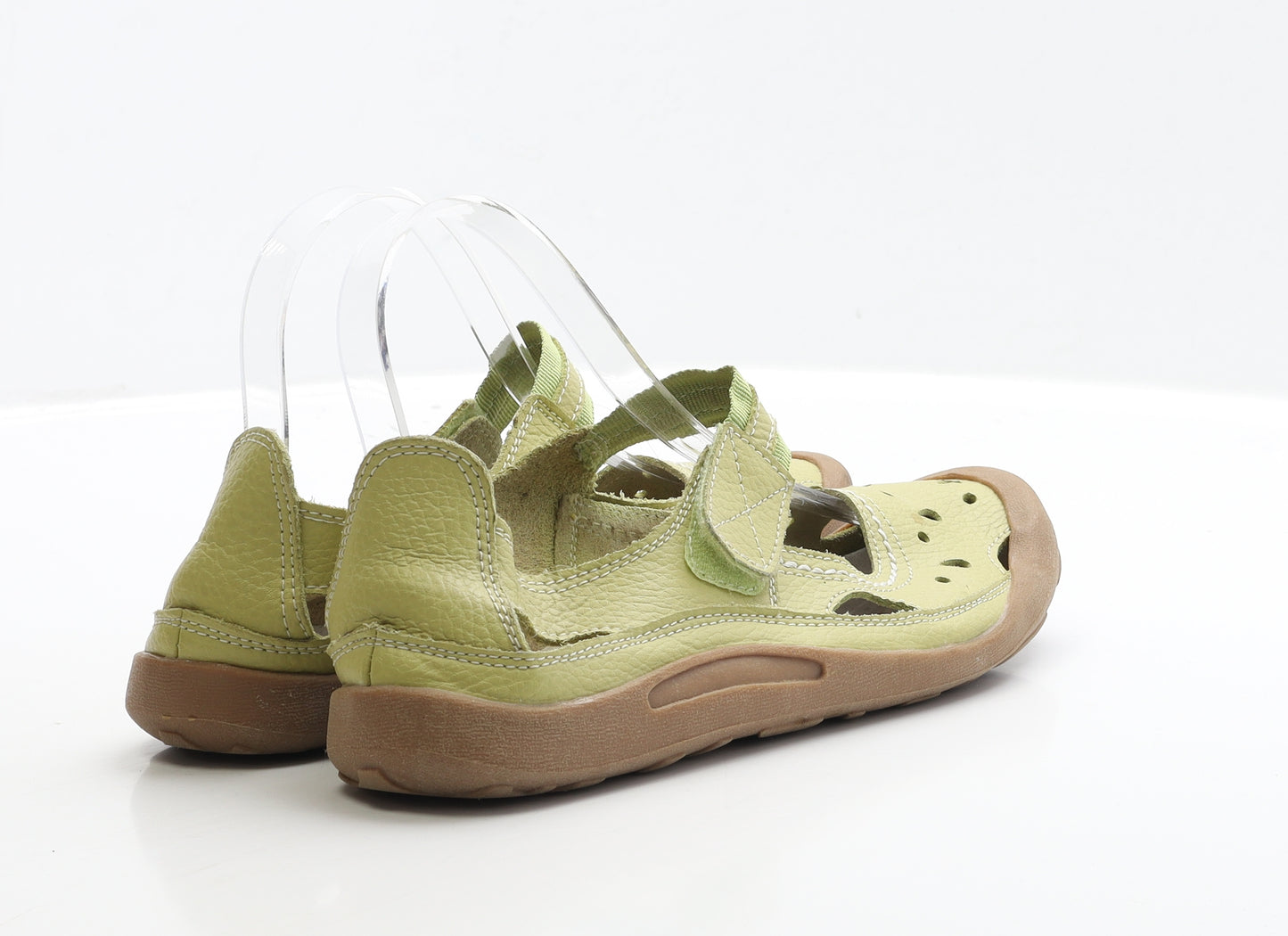 Cushion Walk Womens Green Leather Slip On Flat UK 5