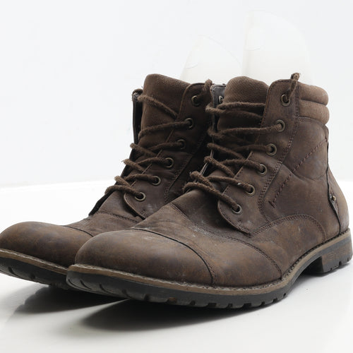 Cedar Wood State Mens Brown Faux Leather Biker Boot UK 11 EUR 45