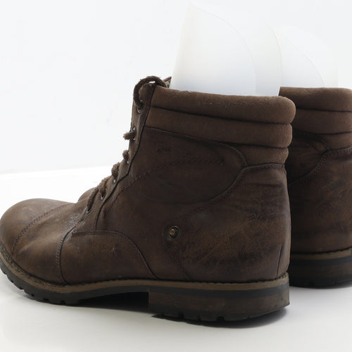 Cedar Wood State Mens Brown Faux Leather Biker Boot UK 11 EUR 45