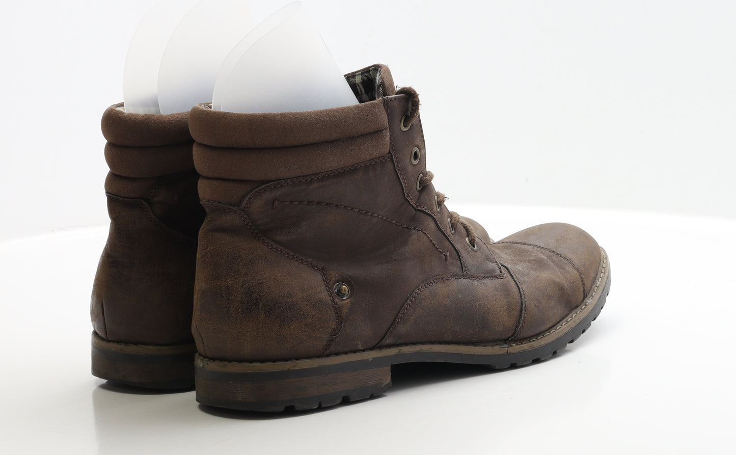 Cedar Wood State Mens Brown Faux Leather Biker Boot UK 11 EUR 45