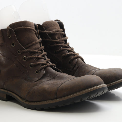 Cedar Wood State Mens Brown Faux Leather Biker Boot UK 11 EUR 45