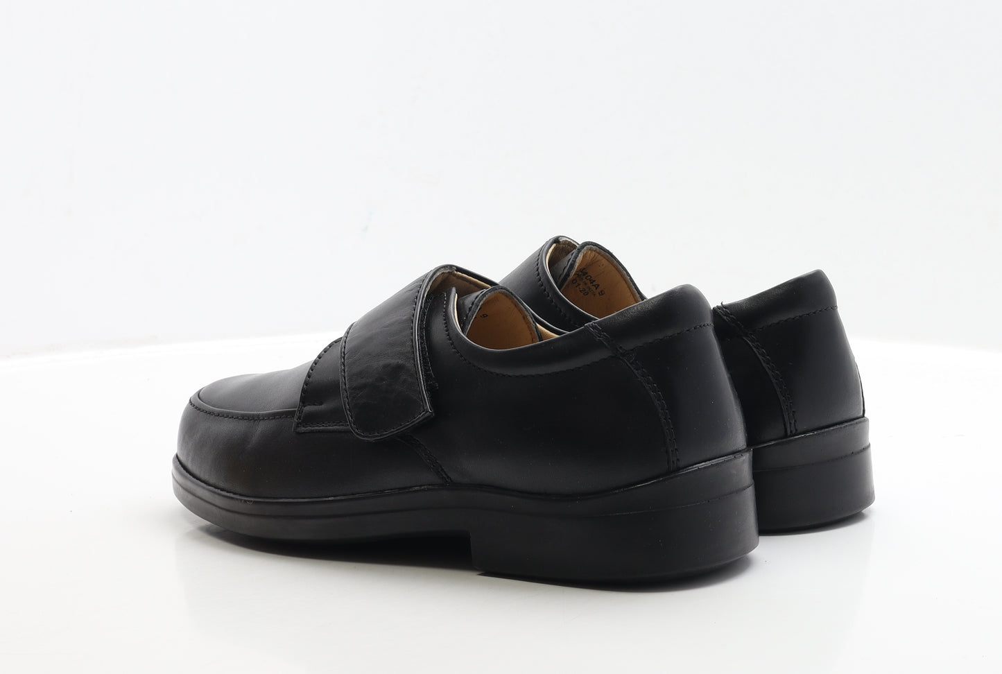 Roamers Mens Black Leather Slip On Casual UK 9