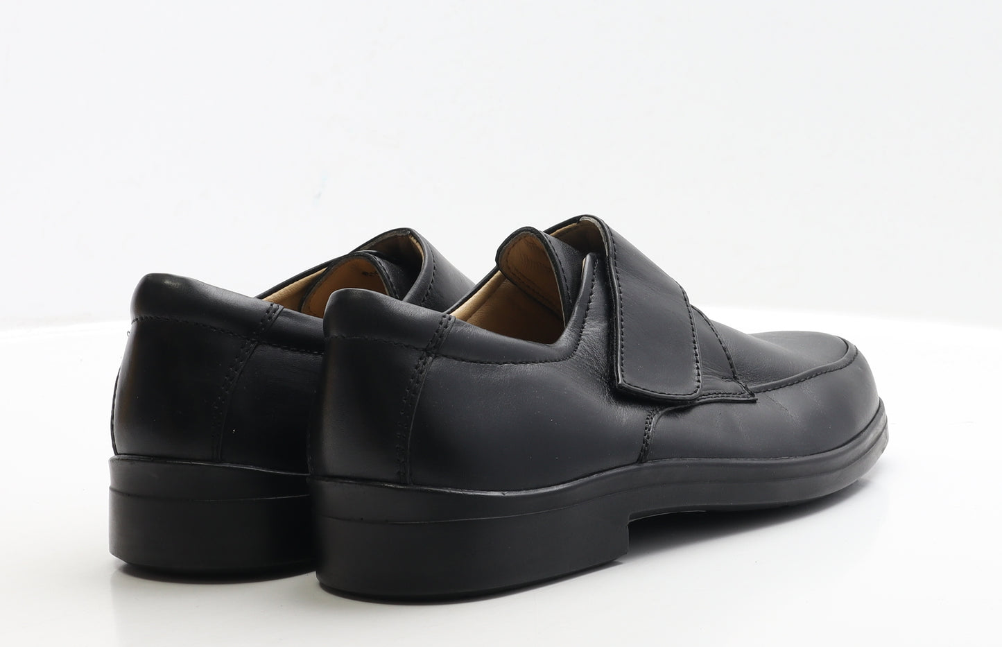 Roamers Mens Black Leather Slip On Casual UK 9