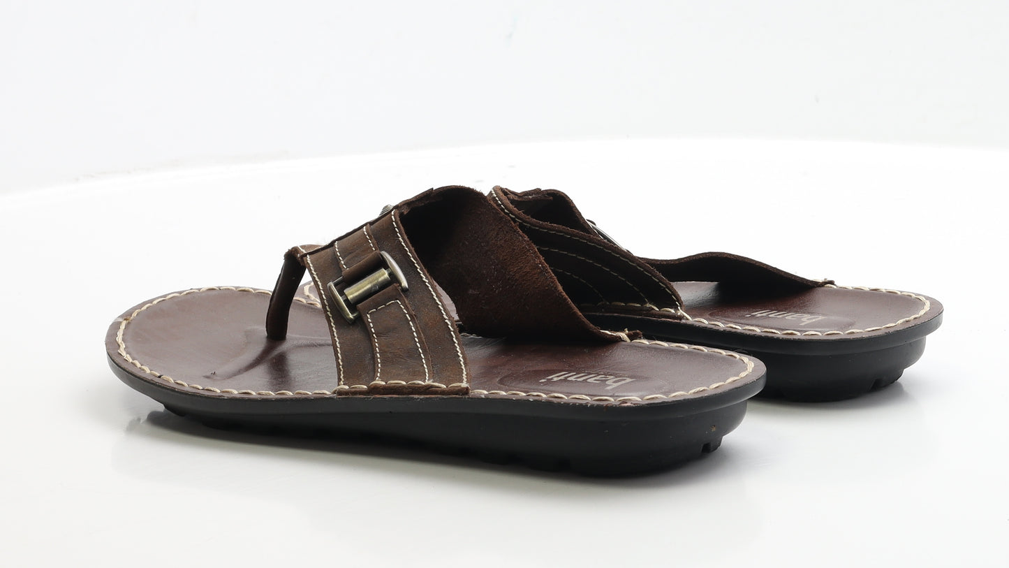 Banti Mens Brown Faux Leather Thong Sandal UK 10 EUR 44