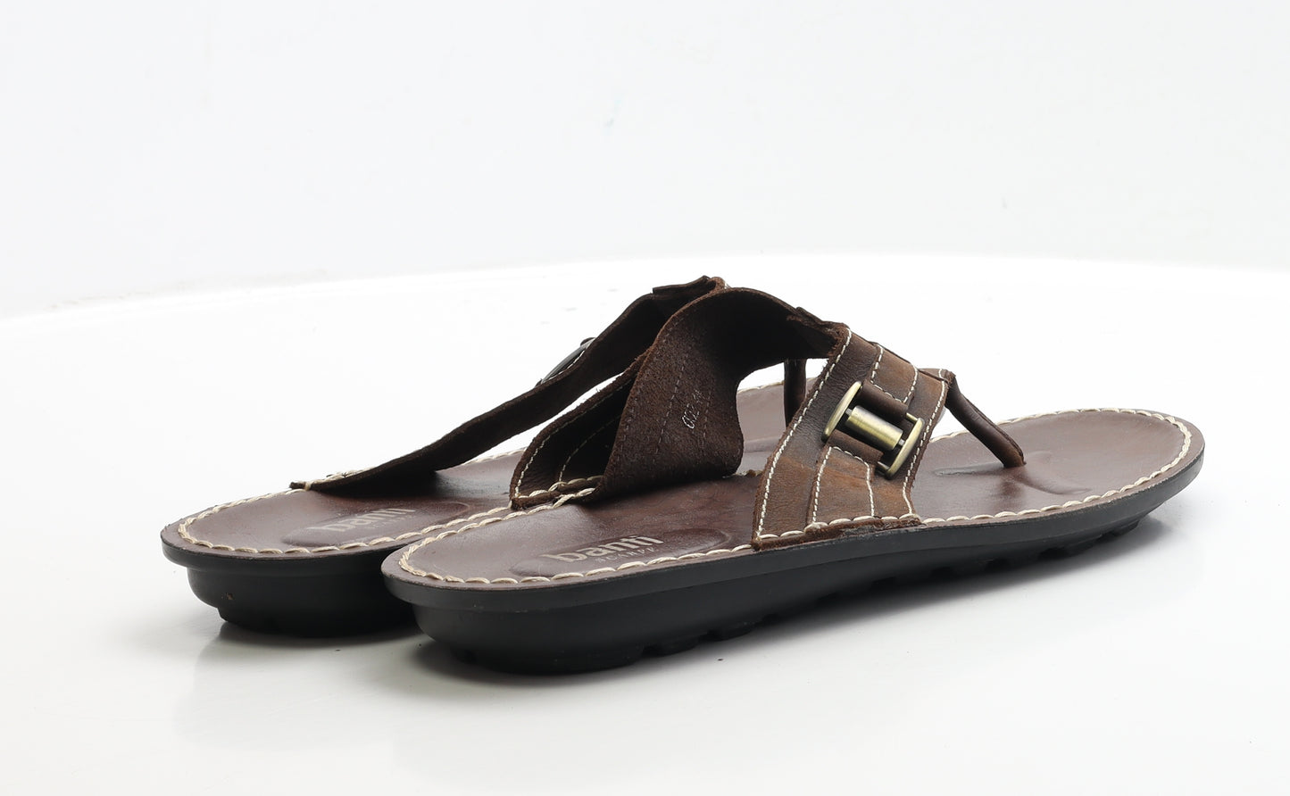 Banti Mens Brown Faux Leather Thong Sandal UK 10 EUR 44
