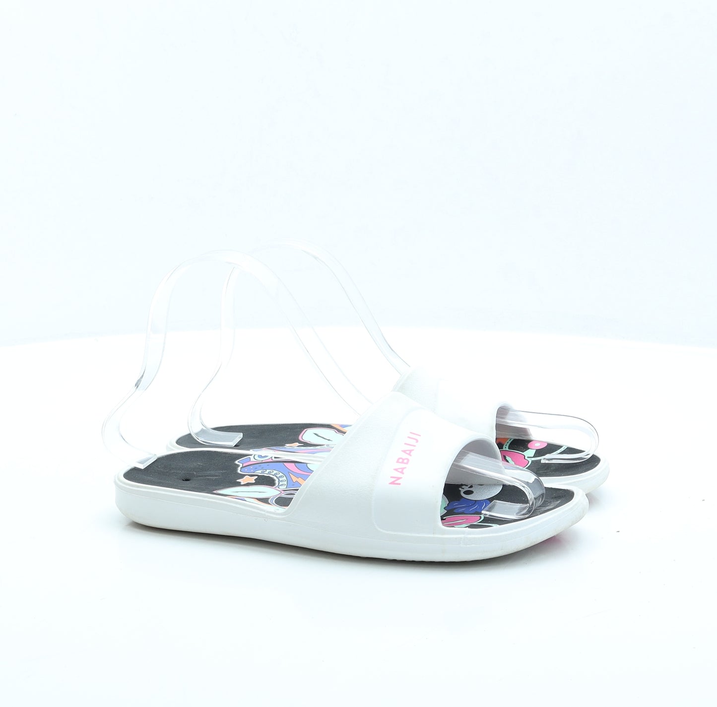 Nabaiji Girls White Rubber Slip On Sandal UK 2.5