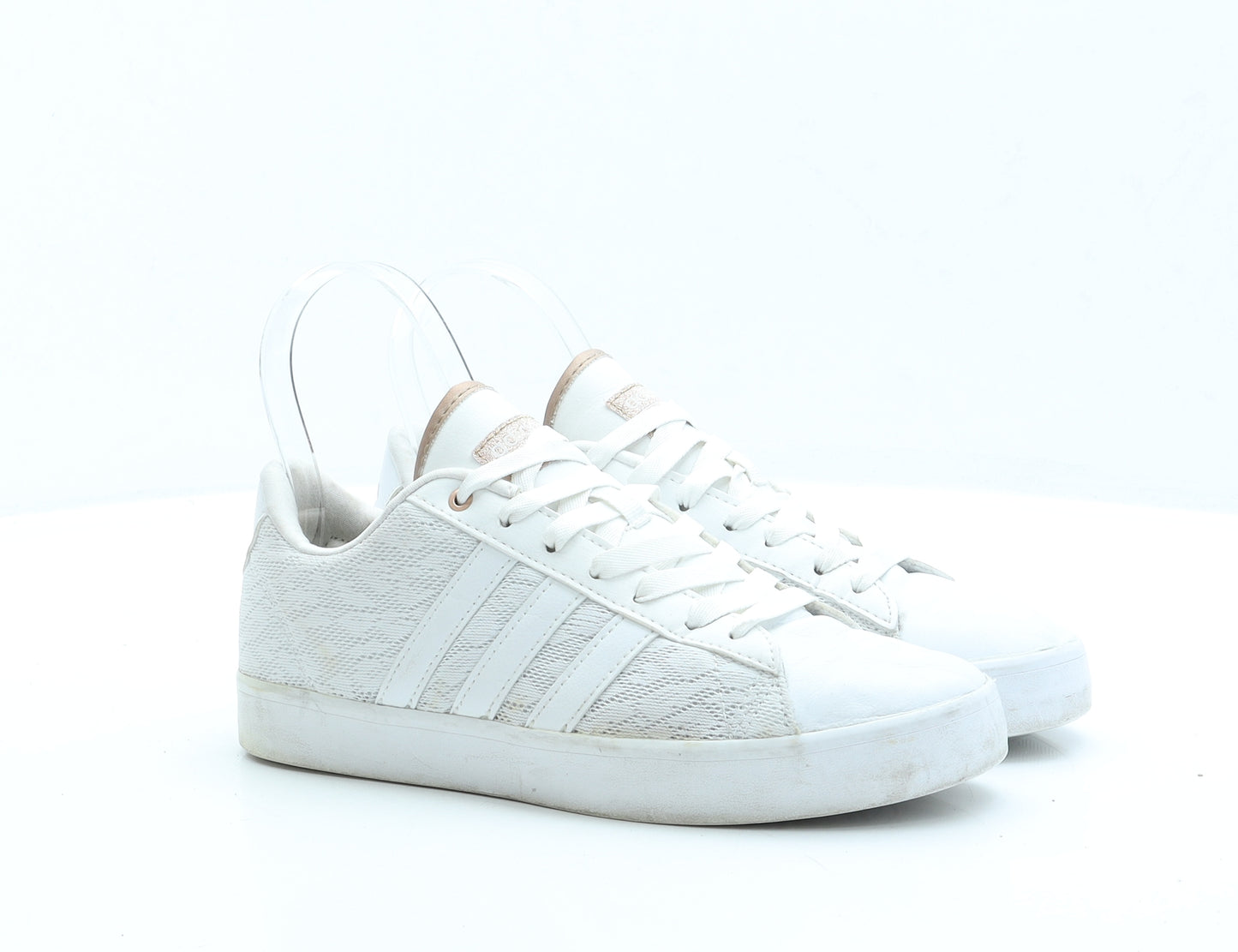 adidas Womens White Polyester Trainer UK 5