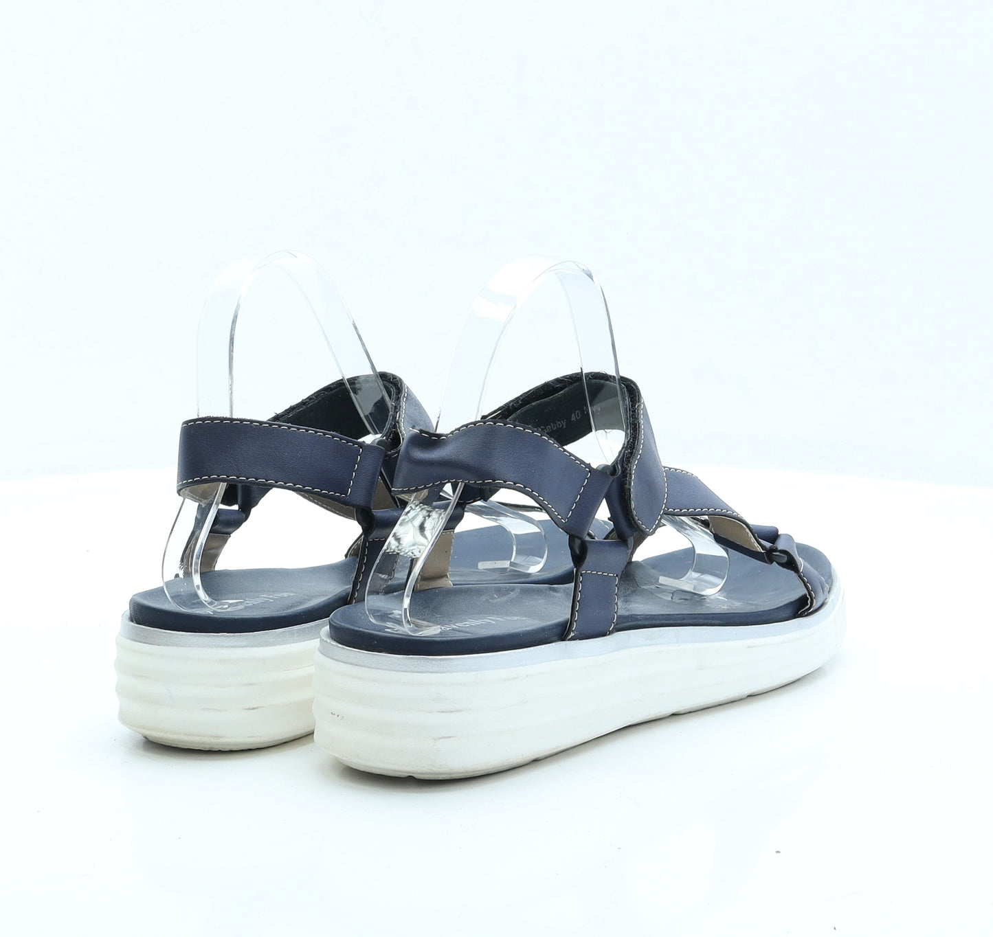 Heavenly Feet Womens Blue Faux Leather Strappy Sandal UK 7 EUR 40