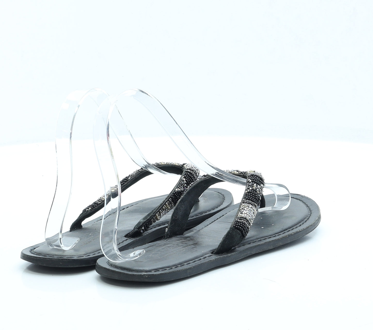 Fat Face Womens Black Polyester Thong Sandal UK 4 EUR 37