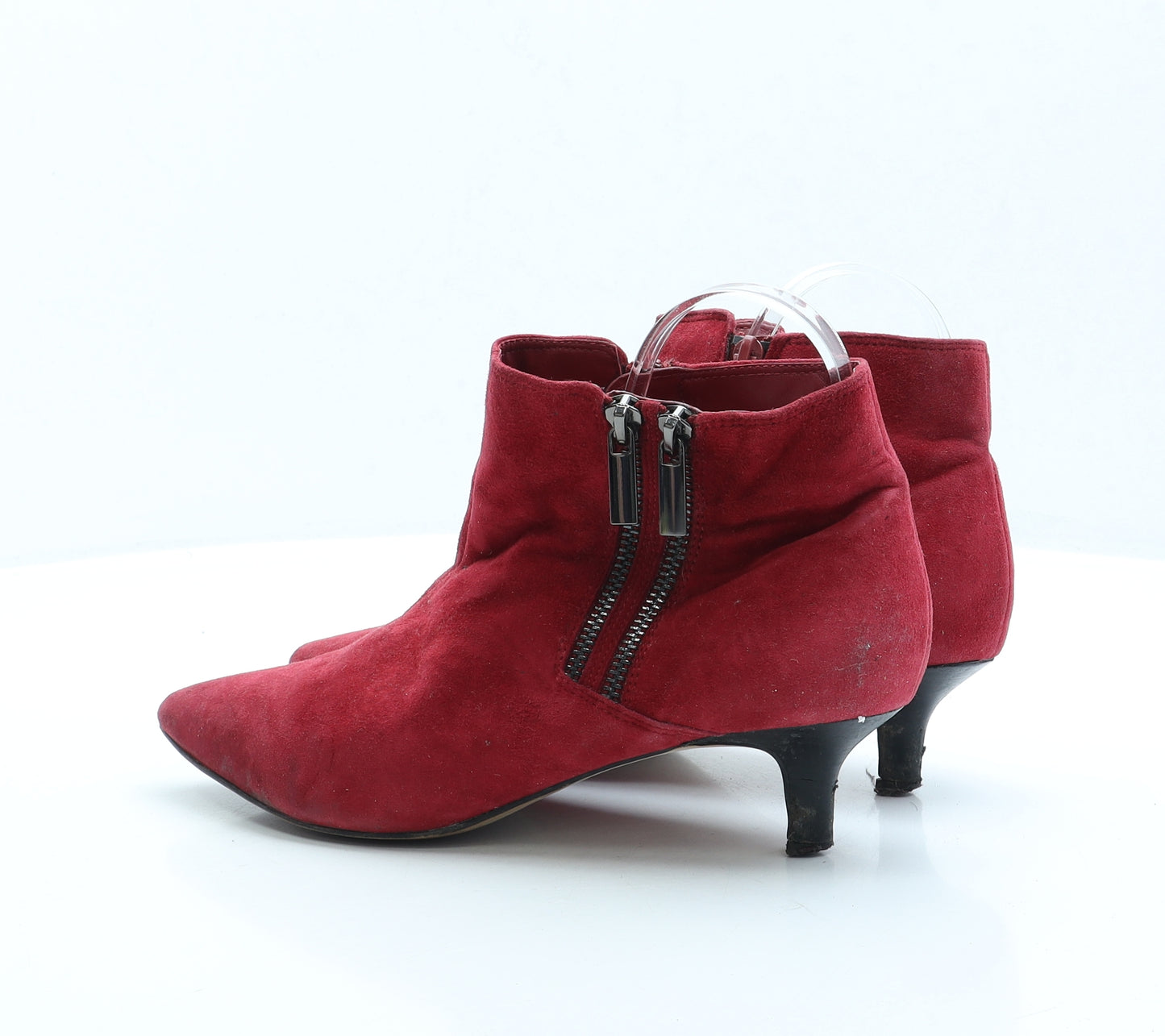 Marks and Spencer Womens Red Faux Suede Bootie Boot UK 6
