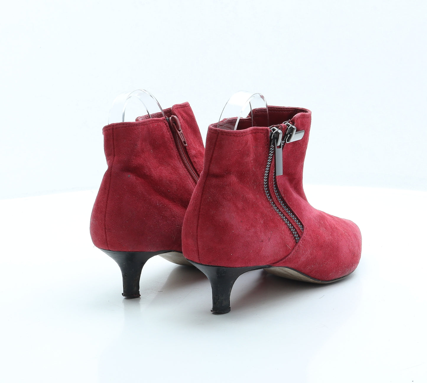 Marks and Spencer Womens Red Faux Suede Bootie Boot UK 6