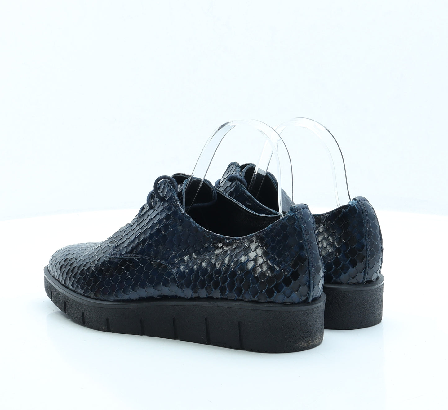 Perlato Womens Blue Animal Print Faux Leather Loafer Flat UK 7 EUR 40