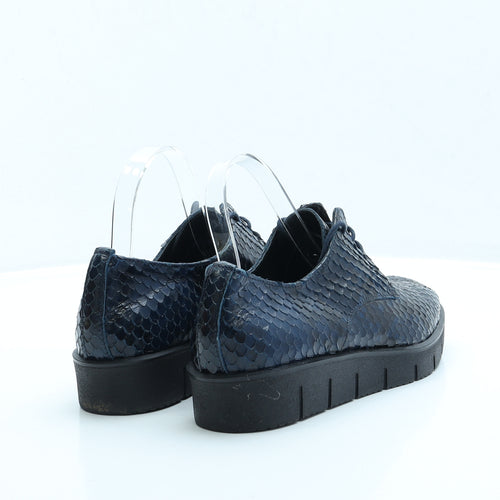 Perlato Womens Blue Animal Print Faux Leather Loafer Flat UK 7 EUR 40