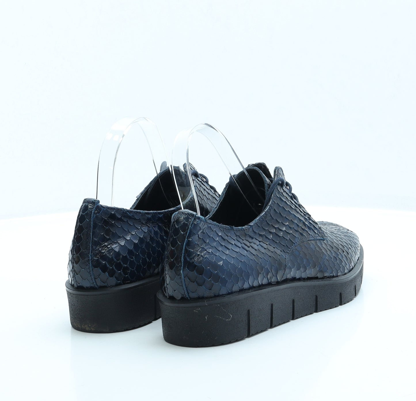 Perlato Womens Blue Animal Print Faux Leather Loafer Flat UK 7 EUR 40