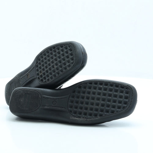 Preworn Womens Black Faux Leather Loafer Flat UK 5