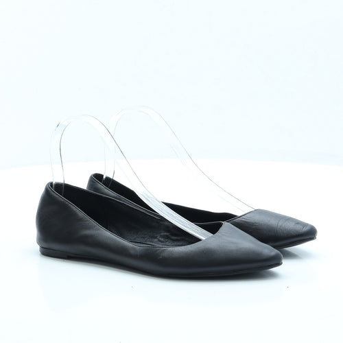 Accessorize Womens Black Faux Leather Ballet Flat UK 5 EUR 38