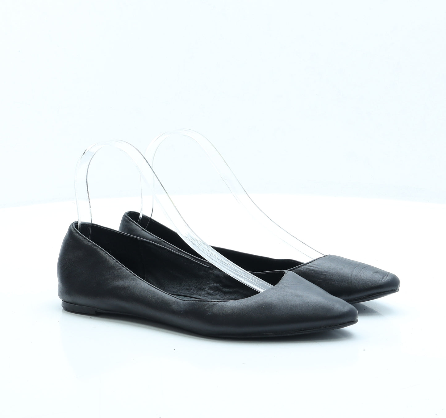 Accessorize Womens Black Faux Leather Ballet Flat UK 5 EUR 38