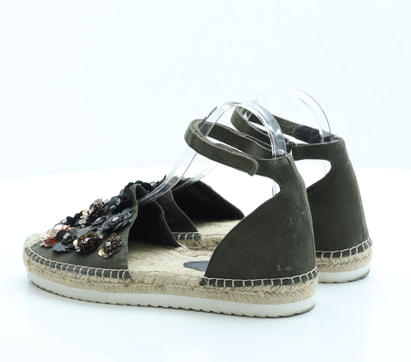 NEXT Womens Green Polyester Espadrille Sandal UK 5 EUR 38