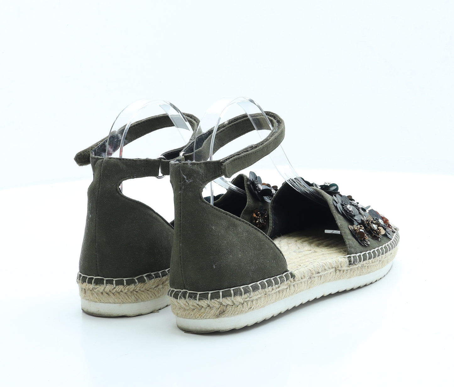 NEXT Womens Green Polyester Espadrille Sandal UK 5 EUR 38