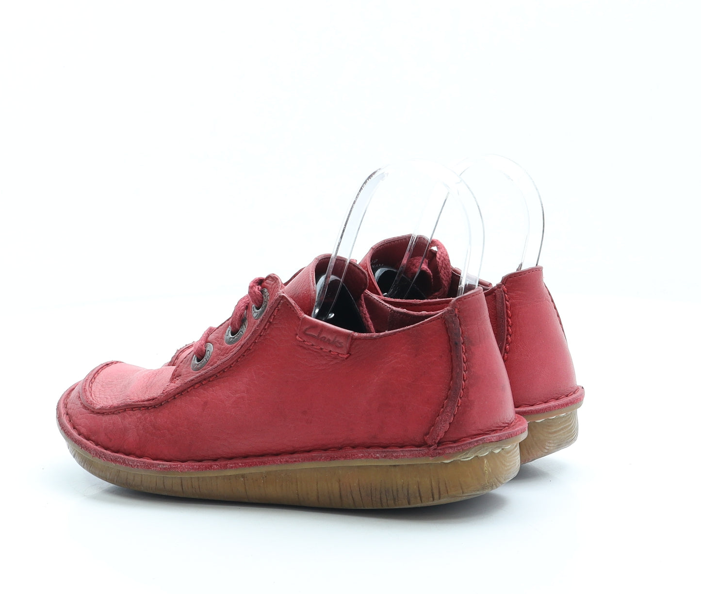 Clarks Womens Red Faux Leather Desert Boot UK 4.5