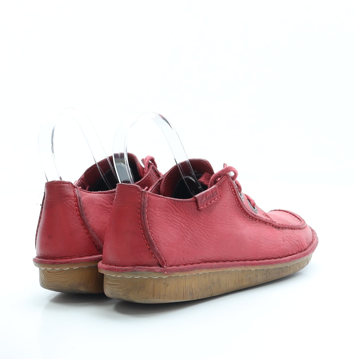 Clarks Womens Red Faux Leather Desert Boot UK 4.5
