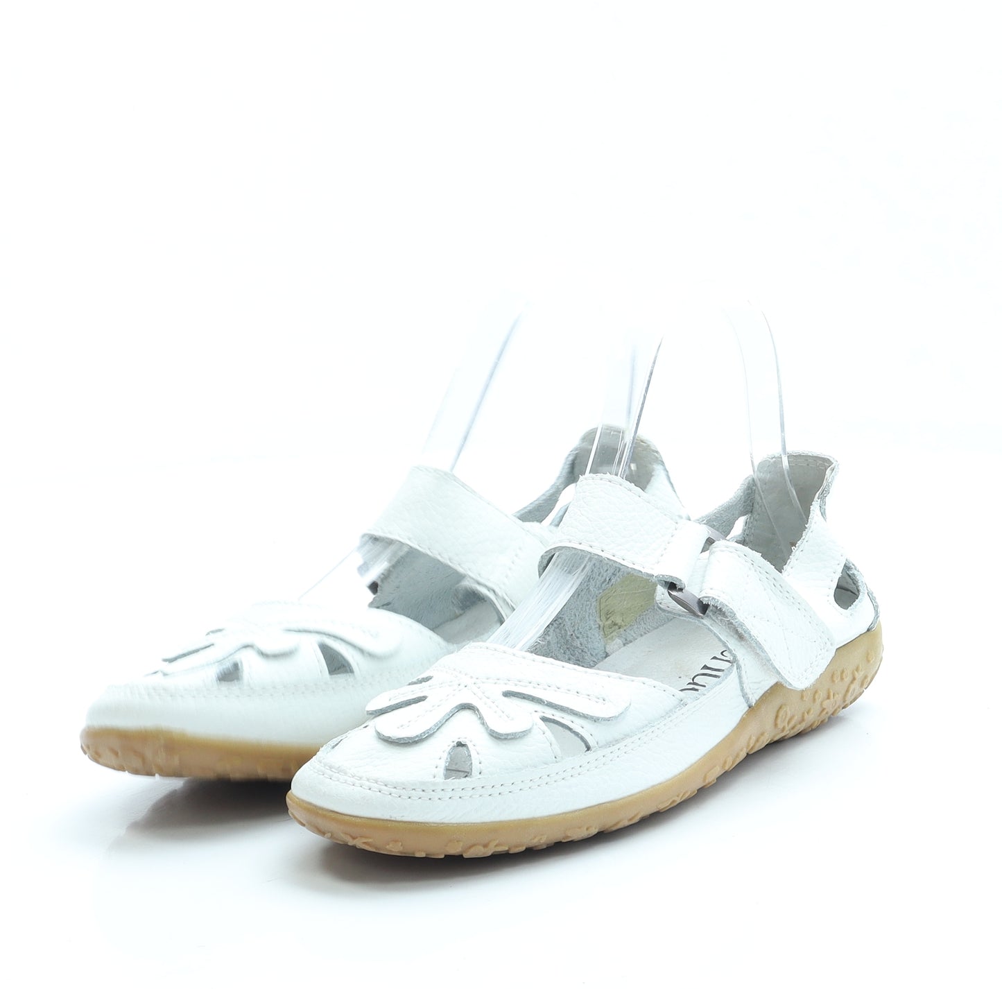 Avenue Womens White Faux Leather Flat Sandal UK 4