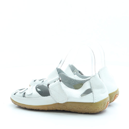Avenue Womens White Faux Leather Flat Sandal UK 4