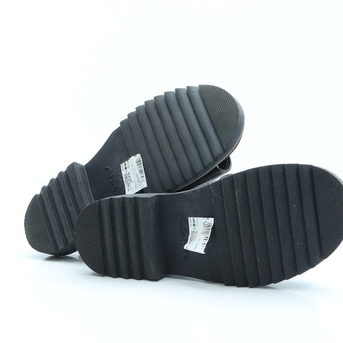 Clarks Womens Black Faux Leather Strappy Sandal UK 4