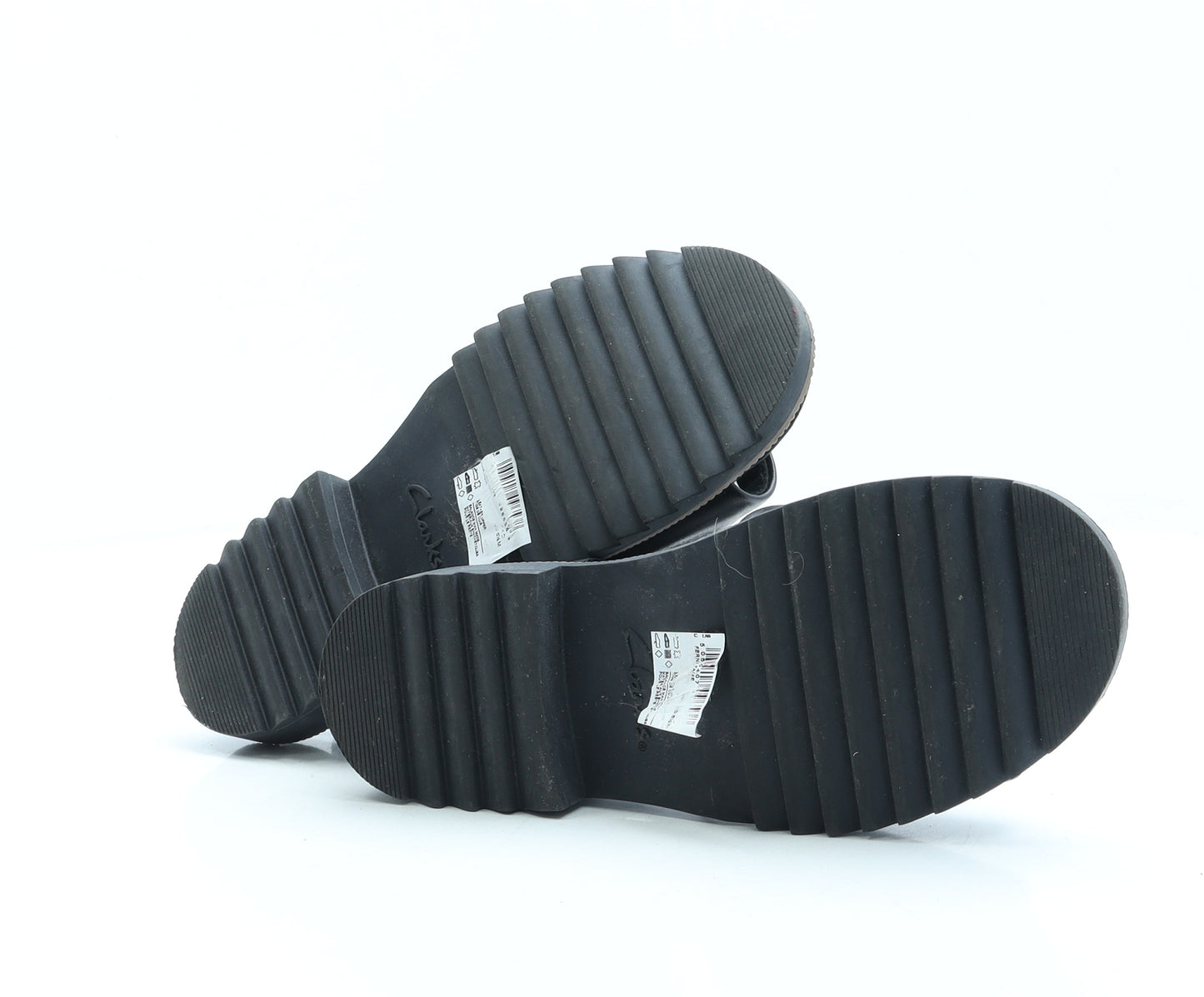 Clarks Womens Black Faux Leather Strappy Sandal UK 4