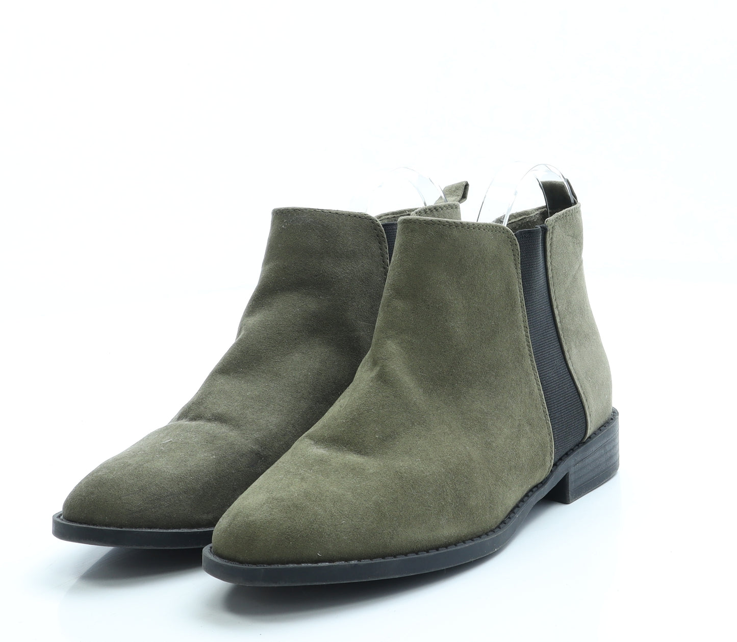 Primark Womens Green Polyester Chelsea Boot UK 5 EUR 38 US 7 - Wide Fit