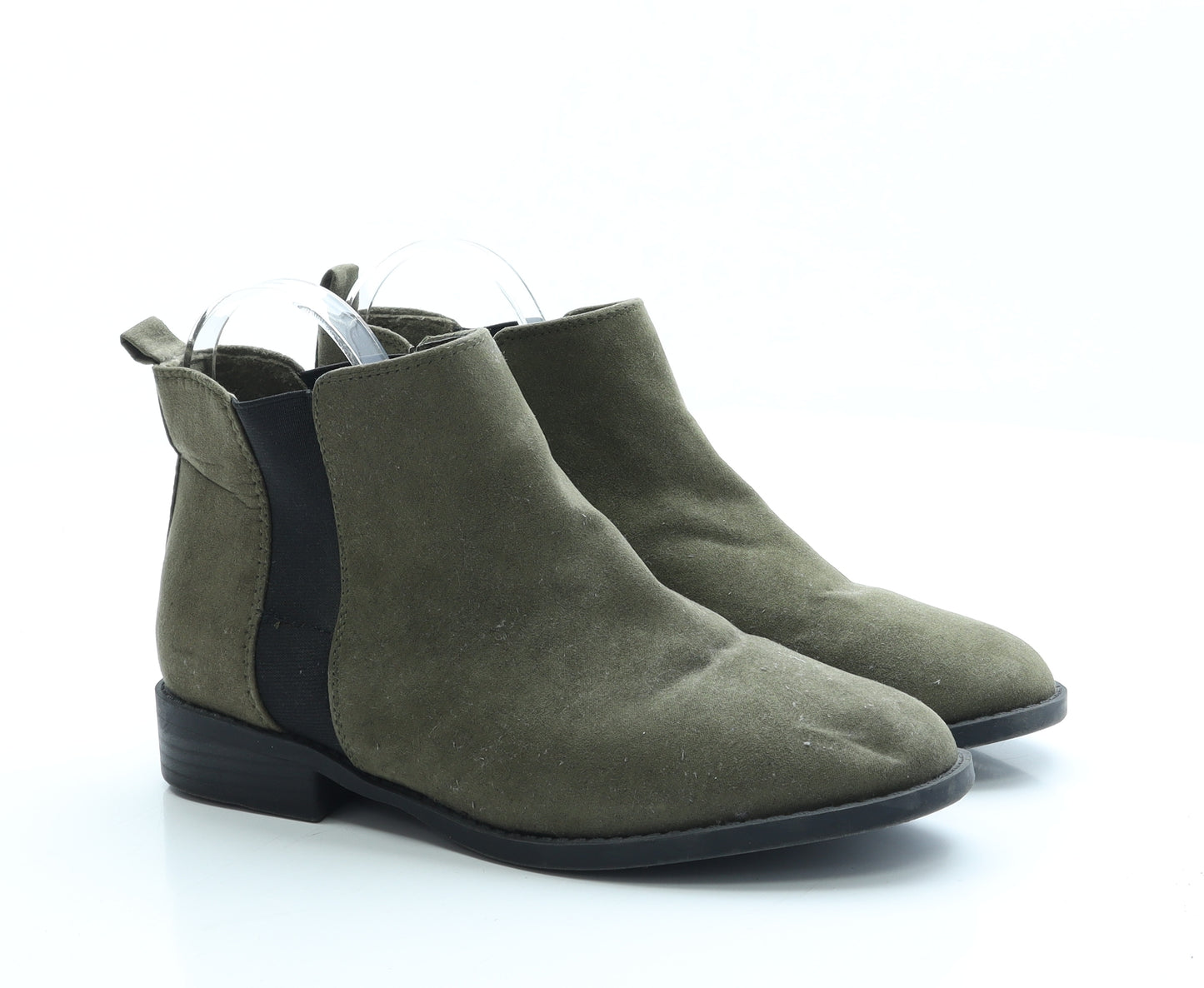 Primark Womens Green Polyester Chelsea Boot UK 5 EUR 38 US 7 - Wide Fit