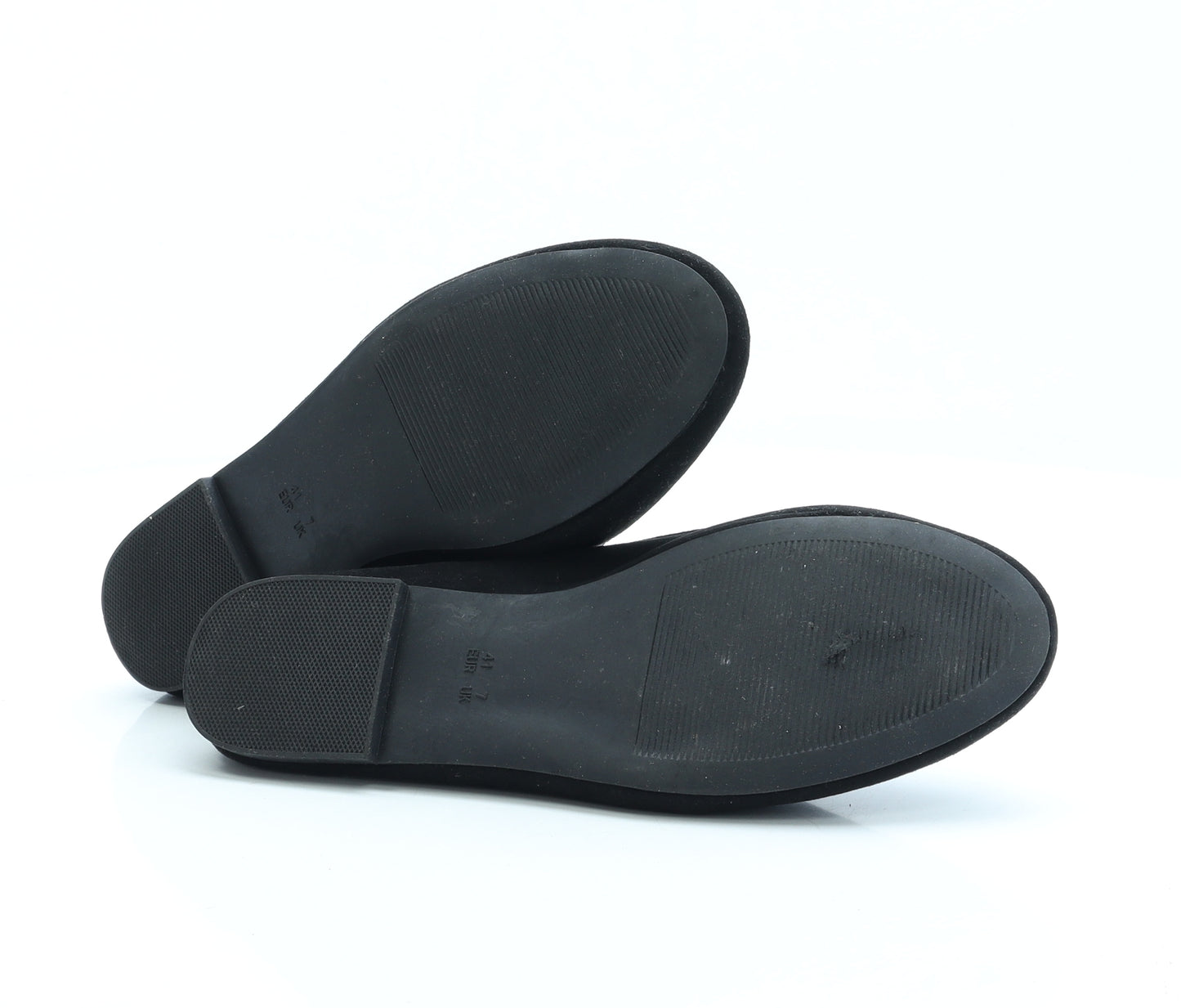 F&F Womens Black Polyester Flat UK 7