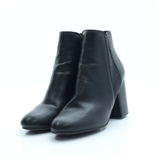 New Look Womens Black Faux Leather Bootie Boot UK 7 EUR 40