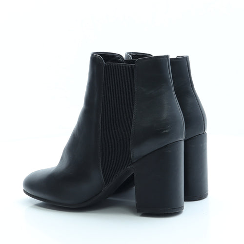 New Look Womens Black Faux Leather Bootie Boot UK 7 EUR 40