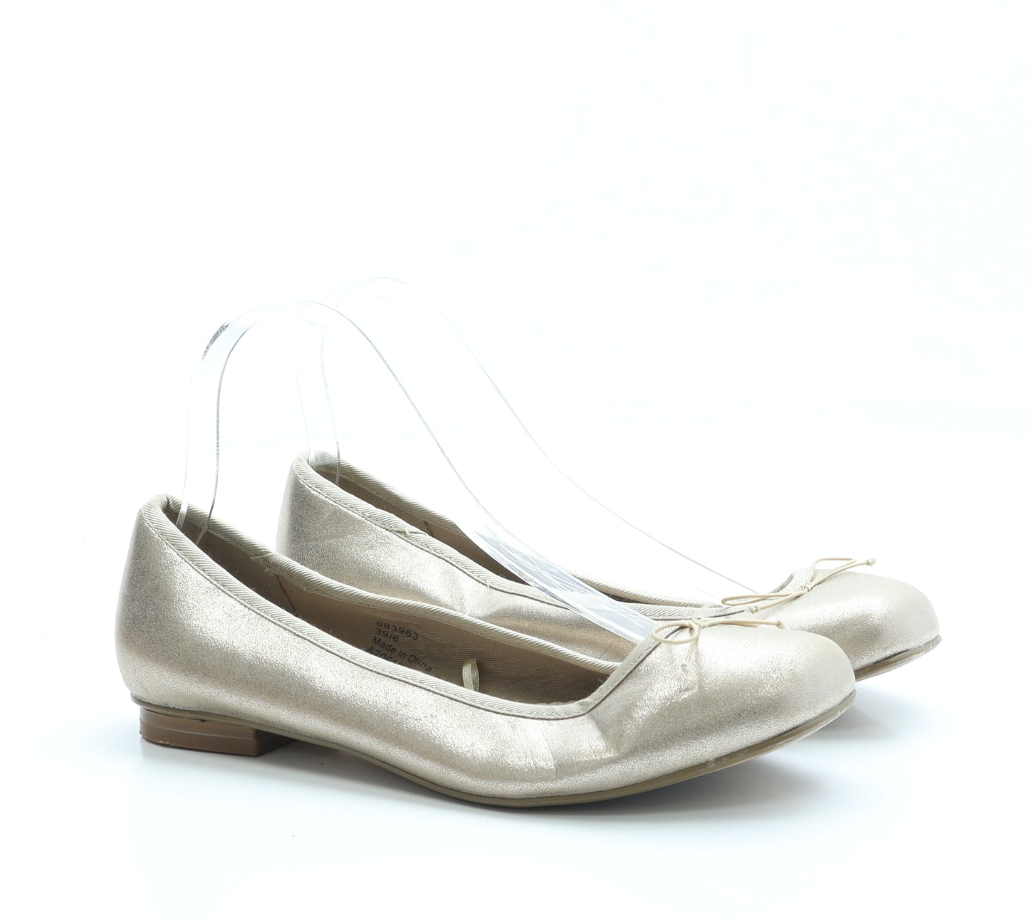 Ballet Boutique Womens Gold Polyester Ballet Flat UK 6 EUR 39