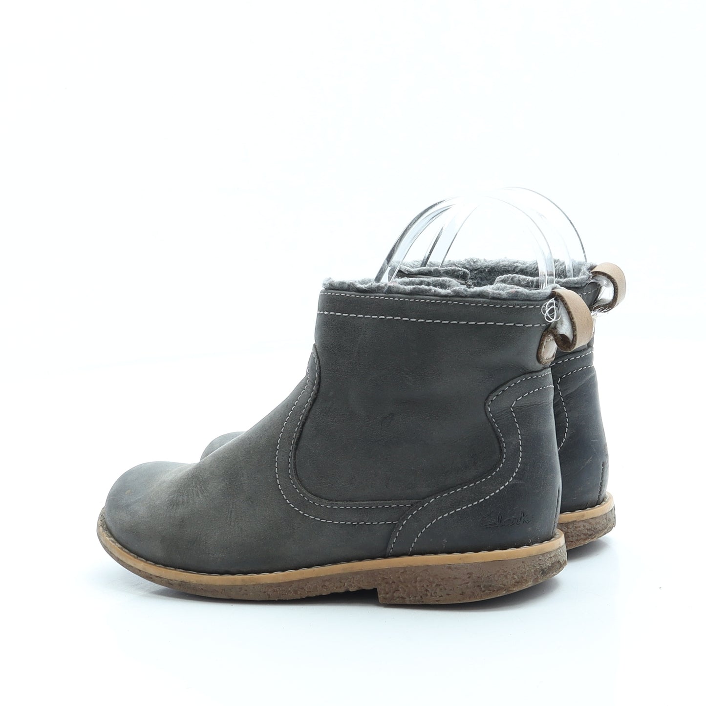 Clarks Girls Grey Polyester Chelsea Boot UK 11.5